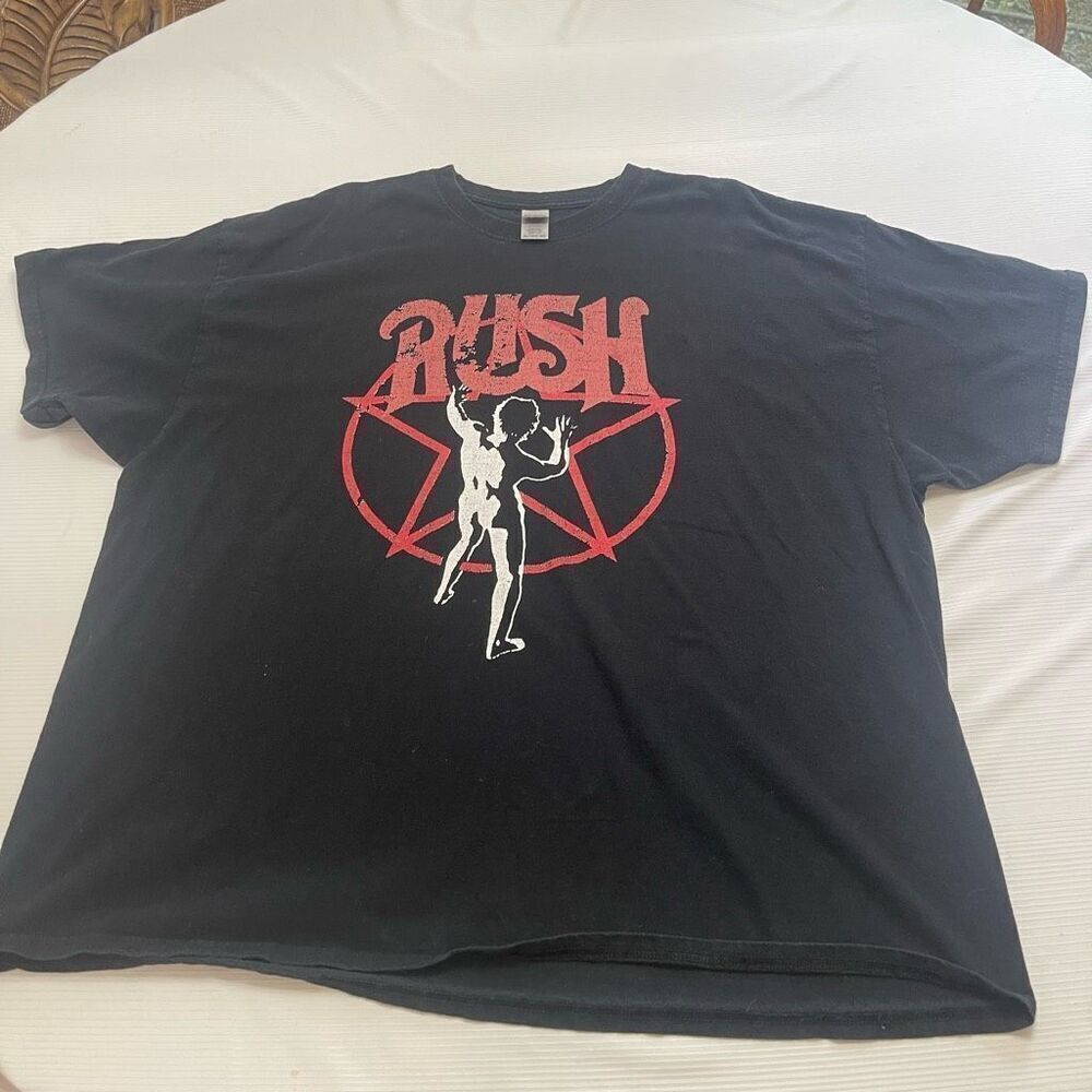 Rush Concert Band Tee Black VTG 90s T-Shirt Size 3XL Rare